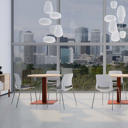 Sedia visitatore contemporanea - EASY      - Ofifran - da interno / in plastica / imbottita