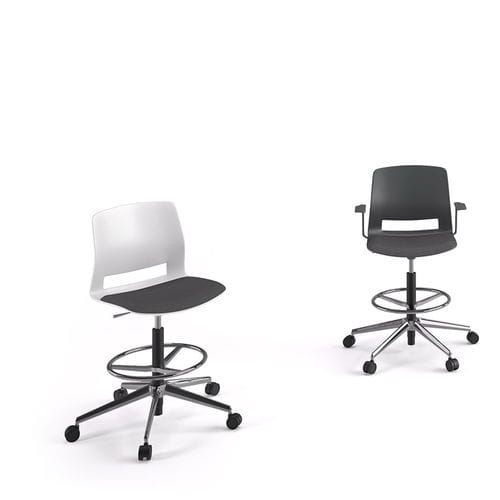 Sgabello operativo contemporaneo - EASY - Ofifran - in tessuto / con supporto in metallo / con rotelle