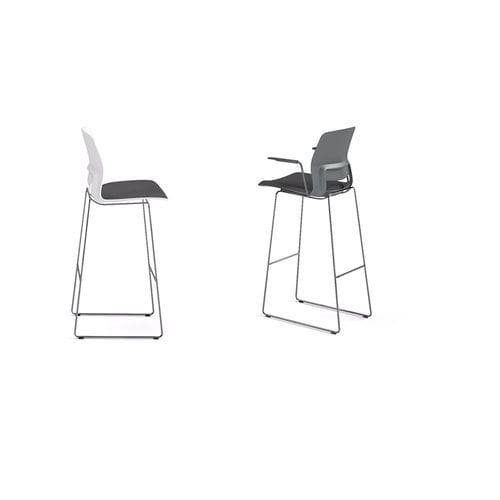 Sgabello contemporaneo - EASY - Ofifran - in tessuto / con supporto in metallo / a slitta