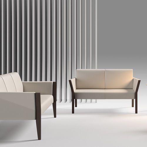 Divano contemporaneo - RAY  - Ofifran - in pelle / ergonomico / grigio