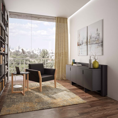 Poltrona contemporanea - RAY  - Ofifran - in pelle / in tessuto / in legno