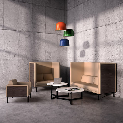 Poltrona contemporanea - GALLERY - Ofifran - in pelle / in tessuto / in legno
