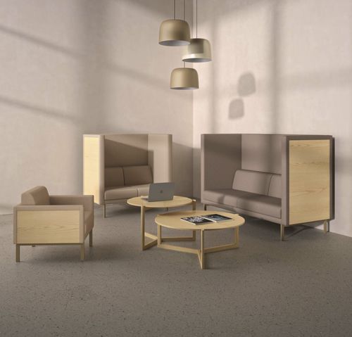 Divano contemporaneo - GALLERY - Ofifran - in tessuto / in pelle / con schienale alto