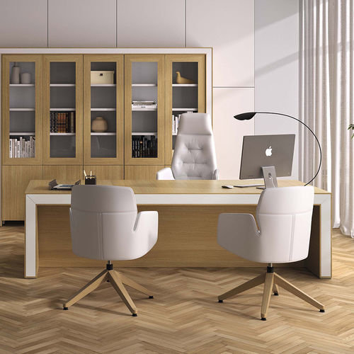 Scrivania da terra - BELESA  - Ofifran - contemporanea / in pelle / in legno