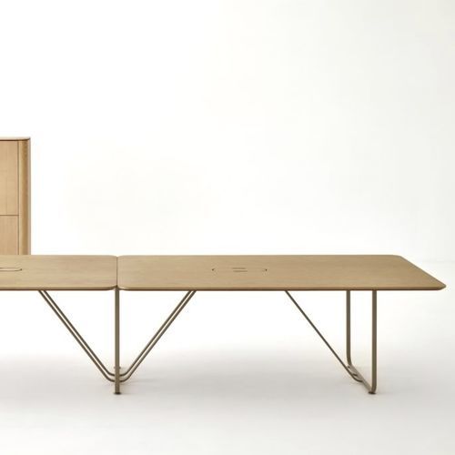 Tavolo da riunione contemporaneo - INFINITY - Ofifran - in legno / con supporto in metallo / rettangolare
