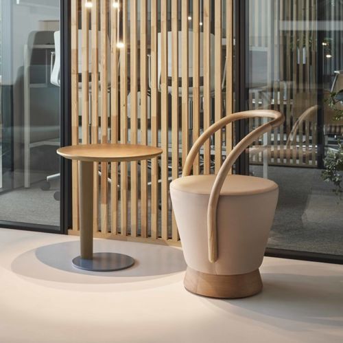 Pouf contemporaneo - BAO - Ofifran - in tessuto / tondo / contract