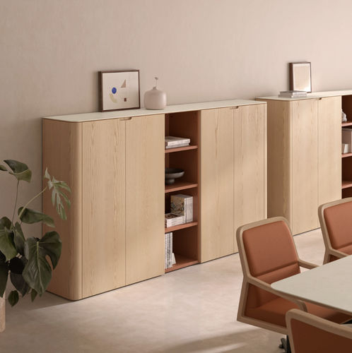 Credenza alta - BOSCO - Ofifran - contemporanea / in legno / con ripiano