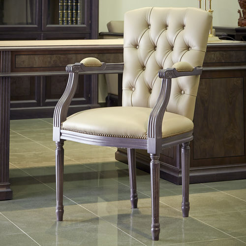 Sedia visitatore classica - ARTMOBLE - Ofifran - da interno / in pelle / con supporto in legno