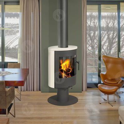 Stufa a legna - EVORA T - ROMOTOP - contemporanea / in ceramica