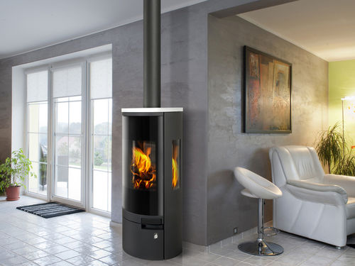 Stufa a legna - BELO 3S - ROMOTOP - a 3 facce / contemporanea / in ceramica
