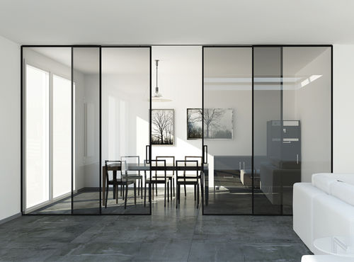 Sistema scorrevole per porta - INSIDE DUO - OPENSPACE | Sliding doors by Gosimat - per porta in vetro