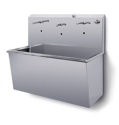 Lavabo autoportante - SANIKIT - DMP Electronics - in acciaio inossidabile / rettangolare / contemporaneo