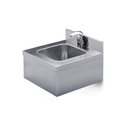 Lavabo sospeso - SANITECH - DMP Electronics - in acciaio inossidabile / quadrato / contemporaneo