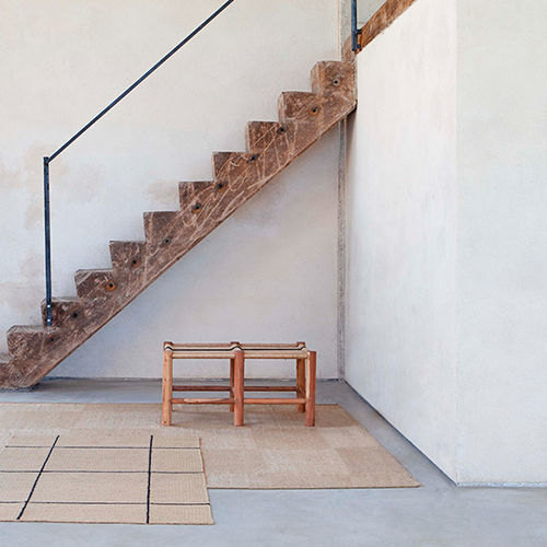 Sgabello contemporaneo - Roots - GAN RUGS - in resina / con supporto in legno / doppio