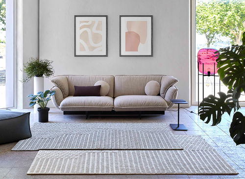 Tappeto contemporaneo - Chaddar - GAN RUGS - a righe / a tinta unita / in lana