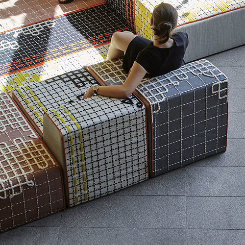Chaise longue contemporanea - BANDAS  - GAN RUGS - in lana / in poliestere / modulare