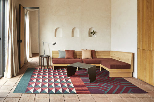 Tappeto contemporaneo - NDEBELE - GAN RUGS - geometrico / in lana / rettangolare