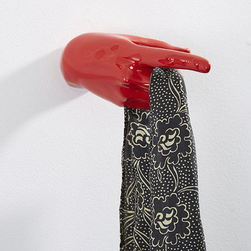 Appendiabiti Da Parete Theleft In Resina Rossa - Decorato A Mano, Portata Max 5 Kg - Foto 12