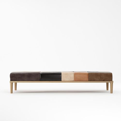Divanetto imbottito contemporaneo - KW02 - Karpenter - in pelle / con supporto in legno massiccio / con supporto in quercia