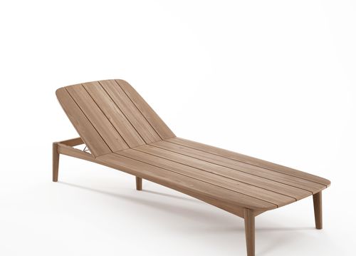 Lettino prendisole contemporaneo - GH04 - Karpenter - in teak / con schienale regolabile