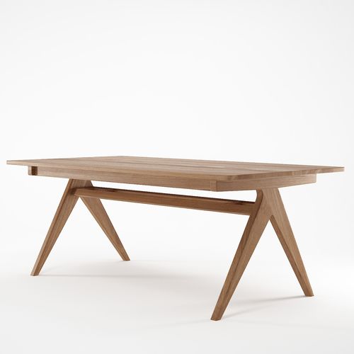 Tavolo da pranzo contemporaneo - TRIBUTE - Karpenter - in rovere / in teak / con supporto in legno massiccio