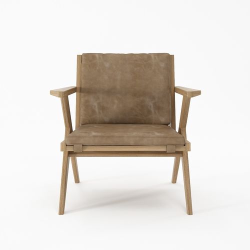 Poltrona contemporanea - TRIBUTE - Karpenter - in pelle / in rovere / in teak