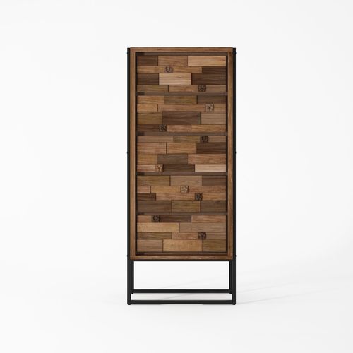 Cassettone alto - CV04-TMH - Karpenter - contemporaneo / in teak / in ferro