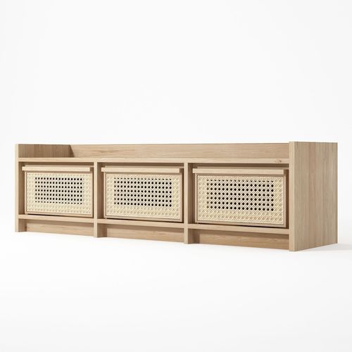 Mobile porta TV contemporaneo - RT04 - Karpenter - con cassetti / in rovere / in teak