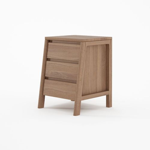 Tavolo d'appoggio contemporaneo - CC26 - Karpenter - in teak / in rovere bianco / con supporto in legno massiccio