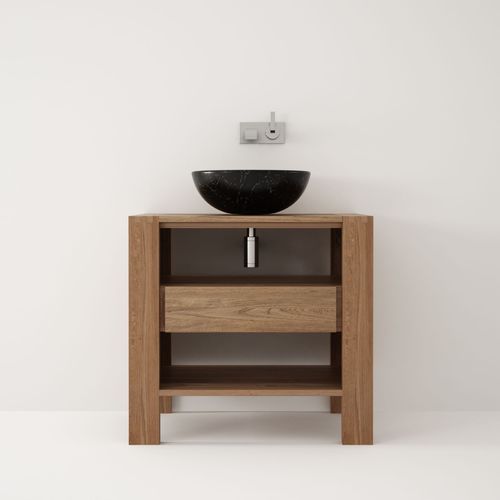 Mobile lavabo da appoggio - MX04-TN - Karpenter - in teak / contemporaneo / senza ante