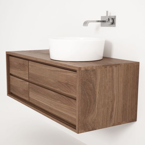 Mobile lavabo sospeso - PA04-TN - Karpenter - in teak / contemporaneo / senza ante