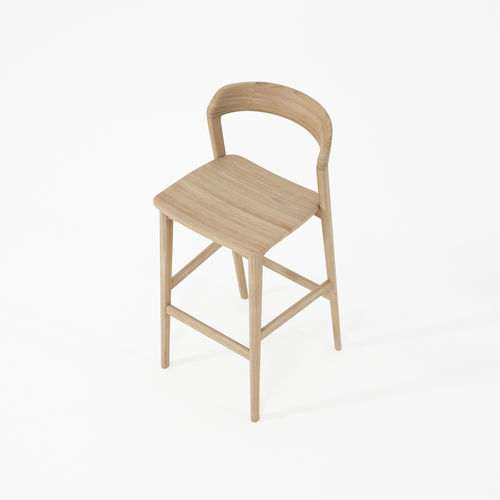 Sedia alta contemporanea - HOS-GI06 - Karpenter - da interno / in rovere / in teak