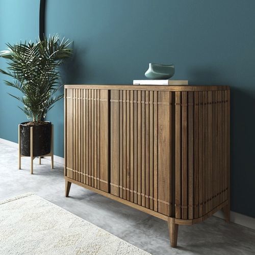 Credenza contemporanea - KOPPAR - Karpenter - in teak / in quercia naturale / con ante battenti