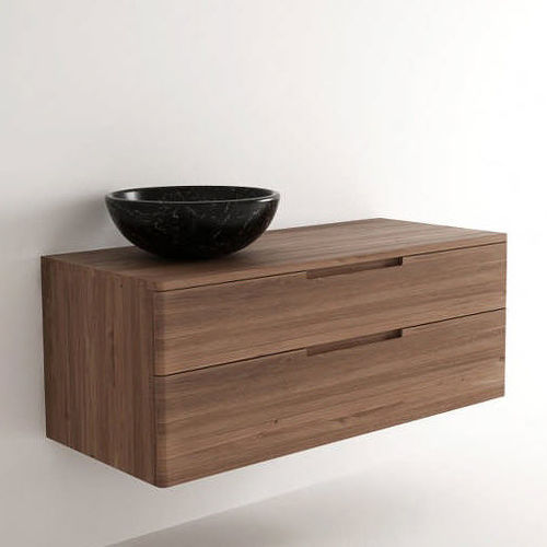 Mobile lavabo sospeso - BK01 - Karpenter - in teak / contemporaneo / senza ante