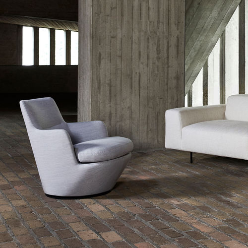 Poltrona contemporanea - LO TURN - BENSEN - in tessuto / con rivestimento rimovibile / marrone