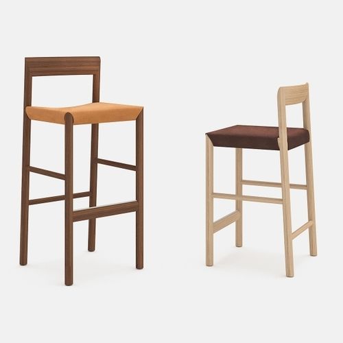 Sedia alta contemporanea - STAX - BENSEN - da interno / in tessuto / in pelle