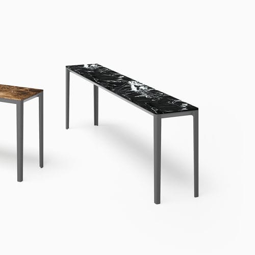 Consolle contemporanea - ABLE - BENSEN - in marmo / con supporto in alluminio / rettangolare