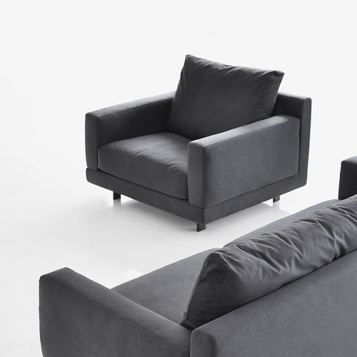 Poltrona contemporanea - ELLE - BENSEN - in tessuto / con rivestimento rimovibile / grigia