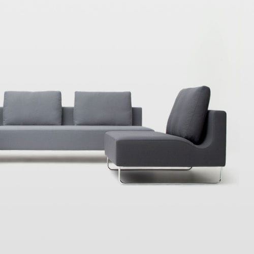 Chauffeuse contemporanea - CANYON - BENSEN - in tessuto / in metallo / con rivestimento rimovibile