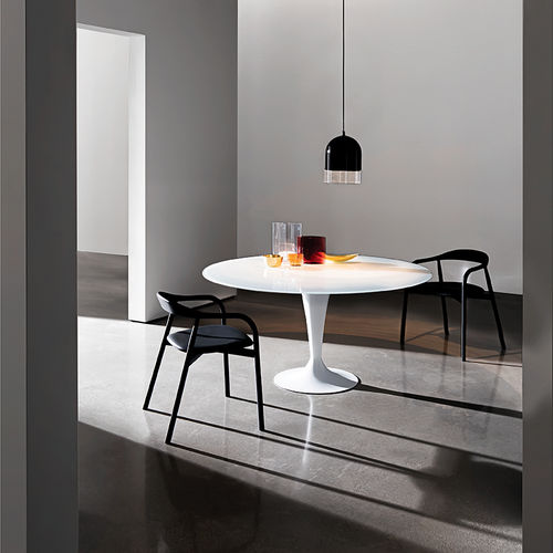 Tavolo da pranzo contemporaneo - FLÛTE - Sovet Italia - in vetro temprato / in vetro smerigliato / in ceramica