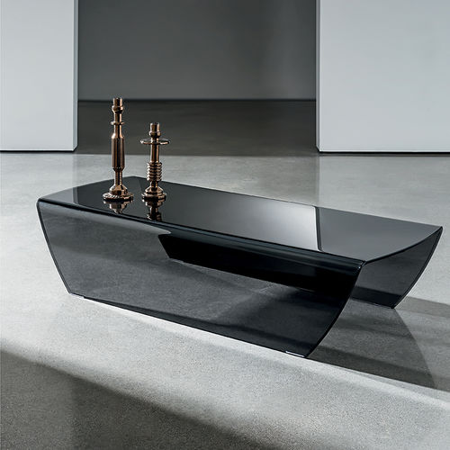 Tavolino basso contemporaneo - TAKY - Sovet Italia - in vetro fumè / in vetro laccato / con supporto in vetro laccato