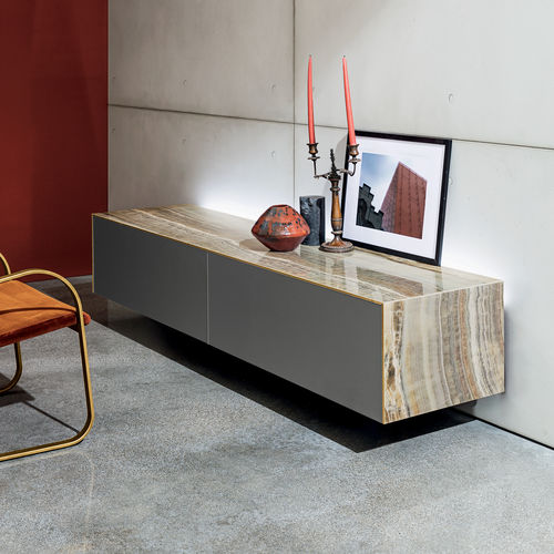 Credenza a muro - MAGDA - Sovet Italia - contemporanea / in metallo / in vetro