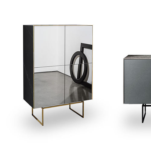 Credenza alta - MAGDA - Sovet Italia - contemporanea / in metallo / in marmo
