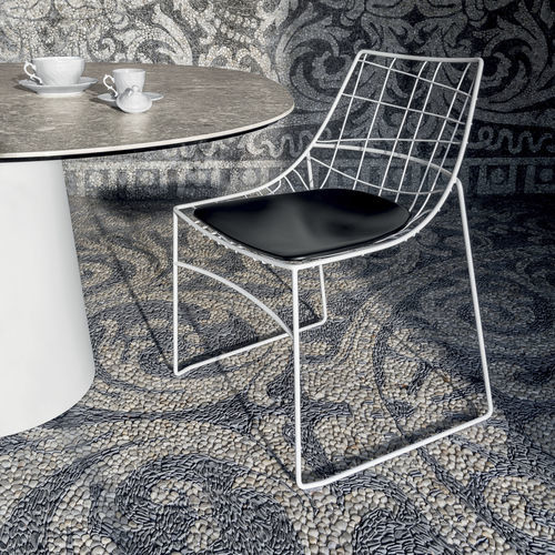 Sedia contemporanea - KEYAH - Sovet Italia - da esterno / in metallo laccato / a slitta