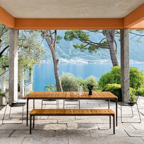 Tavolo da pranzo design minimalista - SLIM - Sovet Italia - in teak / in iroko / in ceramica