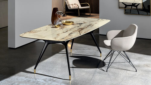 Tavolo da pranzo contemporaneo - Arkos shaped 01 - Sovet Italia - in rovere / in noce / in vetro