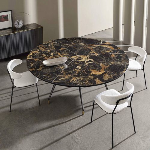 Tavolo contemporaneo - ARKOS XXL - Sovet Italia - in vetro / con supporto in alluminio / rotondo