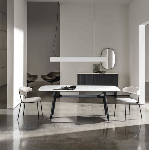 Tavolo da pranzo contemporaneo - Lewood - Sovet Italia - in legno / in vetro / in alluminio