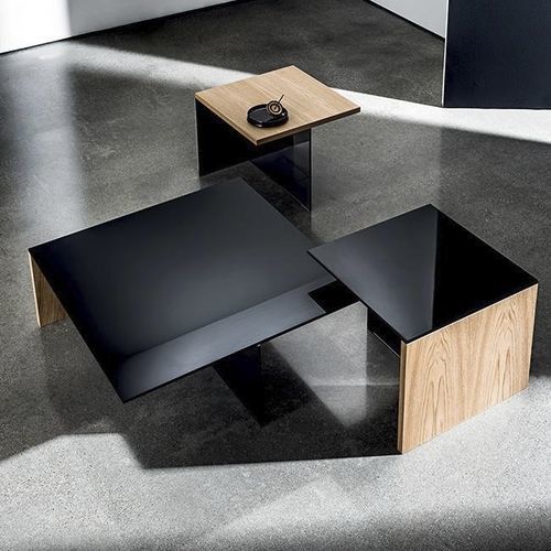 Tavolino basso contemporaneo - REGOLO  - Sovet Italia - in vetro laccato / in rovere / in noce