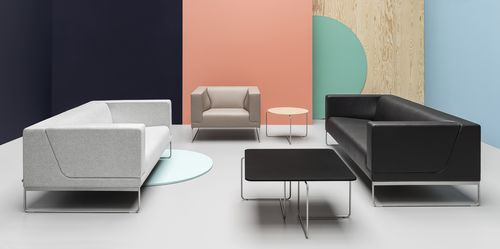 Tavolino basso contemporaneo - TRITOS - NOTI - in rovere / impiallacciato in legno / rettangolare